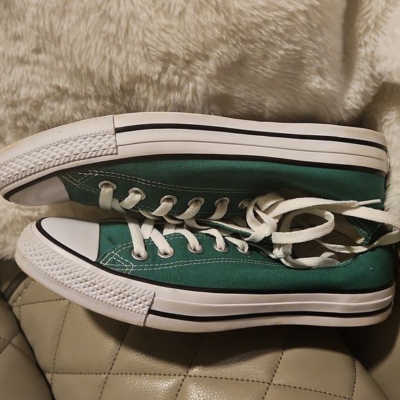 Converse All Star Green Canvas Sneakers Unisex Men 7 Womens 9 - Picture 7 of 11